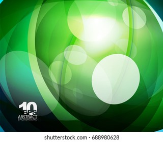 Glossy glass shiny bubble abstract background, wave lines. Vector illustration