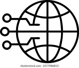 Glossy globe with digital grid and copy space on plain background concept as A glossy globe overlaid with a digital grid pattern sits against a plain background symbolizing global