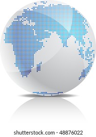 Icono 3D de semitono de globo brillante.