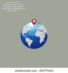 Glossy globe with marks. Vector illustration