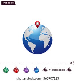 Glossy globe with marks. Vector illustration