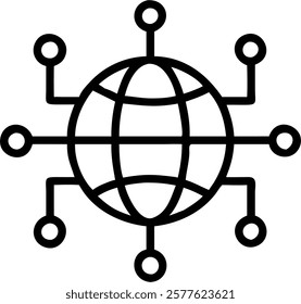 Glossy globe with network connections on plain background concept as A glossy globe centered on a plain background with network connection lines wrapping around it leaving ample co