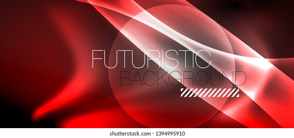 Fondo de onda luminosa brillante de neón brillante, diseño de tecnología futurista vectorial