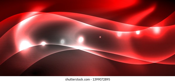 Fondo de onda luminosa brillante de neón brillante, diseño de tecnología futurista vectorial