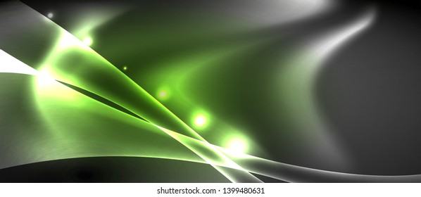 Fondo de onda luminosa brillante de neón brillante, diseño de tecnología futurista vectorial