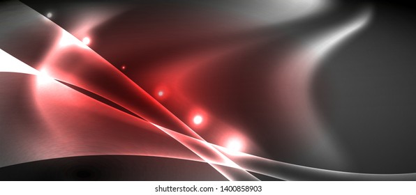 Fundo brilhante de onda de luz neon, vetor futurista techno design