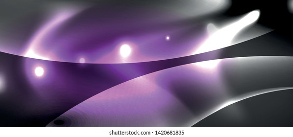 Fondo de onda luminosa brillante de neón brillante, diseño de tecnología futurista vectorial