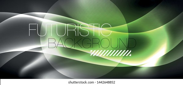 glänzend glänzender Neonhellhintergrund, Vektorfuturistisches Techno-Design