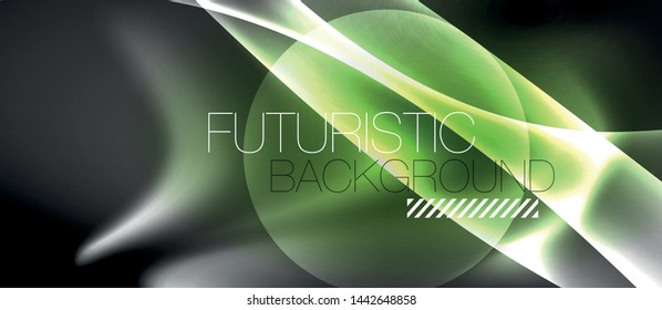 Fondo de onda luminosa brillante de neón brillante, diseño de tecnología futurista vectorial