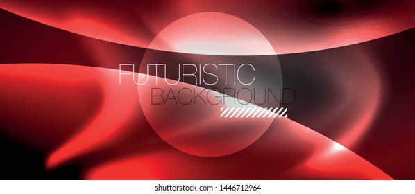 Fondo de onda luminosa brillante de neón brillante, diseño de tecnología futurista vectorial