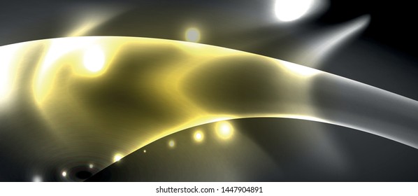 Fundo brilhante de onda de luz neon, vetor futurista techno design