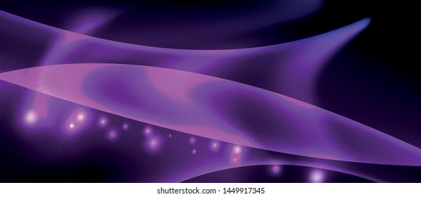 Glossy glowing neon light wave background, vector futuristic techno design