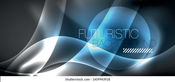 glänzend glänzender Neonhellhintergrund, Vektorfuturistisches Techno-Design