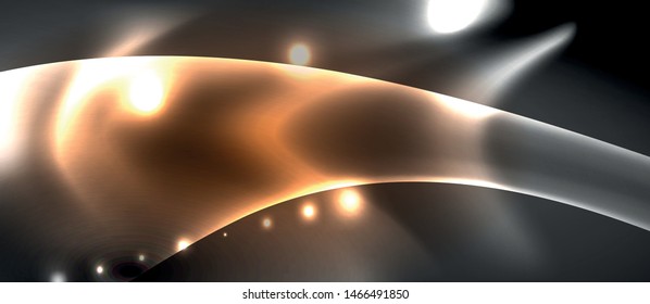 Glossy glowing neon light wave background, vector futuristic techno design