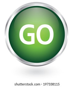 Glossy go sign button for web applications. vector format 