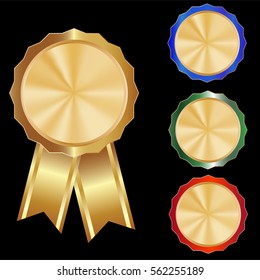 glossy gold badge .Empty space for text,Template for awards, quality mark, diplomas and certificates.