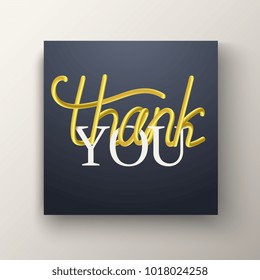 Glossy gold blended letters. 3D bubble font. Interlaced text