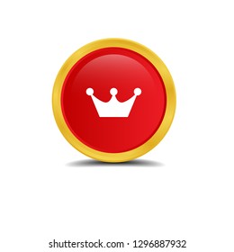 glossy gold button with King's crown icon inside