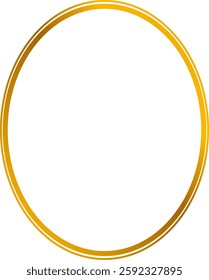 Glossy gold oval frame with a simple yet refined appearance, ideal for business presentation, poster, and social media graphic