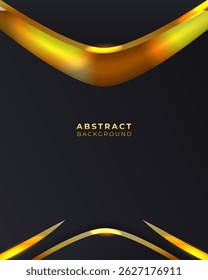 Formas de ouro brilhante sobre base escura, ideal para material promocional, embalagens ou designs de anúncio formal