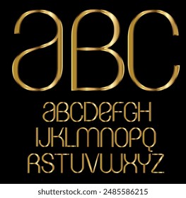 Glossy golden alphabet and numbers vector illustration