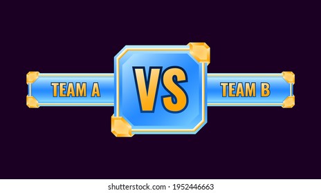 glossy golden blue vs medal badge frame vector illustration