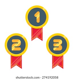 Glossy Golden Medals