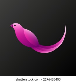 Glossy gradient bird logo with golden ratio design principles