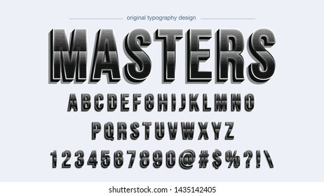Glossy Gradient Black Artistic Font Design Typography