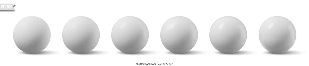 Glossy gray spheres. 3D model bubble collection realistic silver balls with smooth surfaces and shadows. Ideal for backgrounds mockup object modern design. Vector illustration shiny plastic globe set
