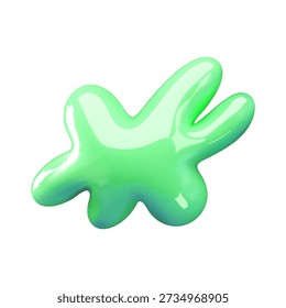 Glossy green 3D abstract vector element resembling bacteria, biological cell, abstract design element 3D effect