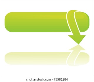 glossy green banner with arrow