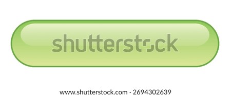 A glossy green button isolated on white background, perfect for web design, app interfaces, or any project needing a modern call to action