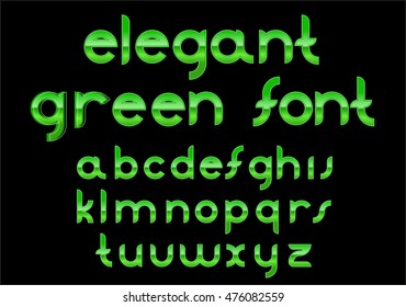 glossy green font design set over black background