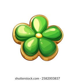 Glossy Green Four-Leaf Clover with Golden Outline. Lucky Shamrock. Design in Vibrant Green and Gold
Decorative Clover Icon with Shiny Gradient Effect. St. Patrick's Day Celebration Elements
Shamrock a