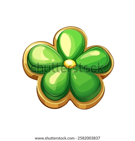 Glossy Green Four-Leaf Clover with Golden Outline. Lucky Shamrock. Design in Vibrant Green and Gold
Decorative Clover Icon with Shiny Gradient Effect. St. Patrick's Day Celebration Elements
Shamrock a