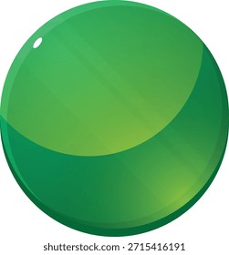Esfera verde brillante con superficie reflectante.