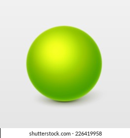 Glossy green sphere.Vector, isolated