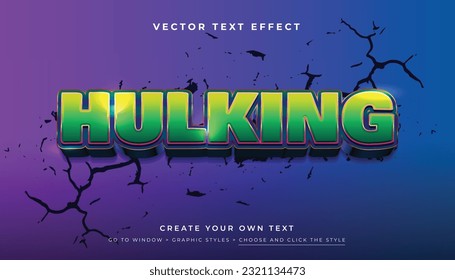 Glossy Green Yellow 3D editable text effect, suitable for promotion, product, headline