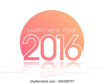 Glossy greeting card design for Happy New Year 2016 celebration.