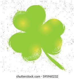 Glossy hand drawn Shamrock Leaf decorated background for Happy St. Patrick's Day celebration.