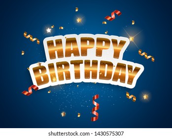 Glossy Happy Birthday Background Vector Illustration eps10