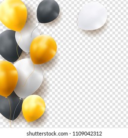 Glossy Happy Birthday Balloons Background Vector Illustration eps10