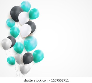 Glossy Happy Birthday Balloons Background Vector Illustration eps10