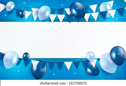 Glossy Happy Birthday Balloons Background Vector Illustration eps10