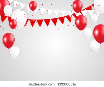 Glossy Happy Birthday Balloons Background Vector Illustration eps10