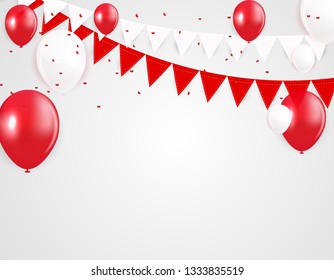 Glossy Happy Birthday Balloons Background Vector Illustration eps10