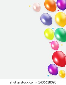 Glossy Happy Birthday Balloons Background Vector Illustration eps10