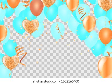 Glossy Happy Birthday Balloons Background Vector Illustration eps10