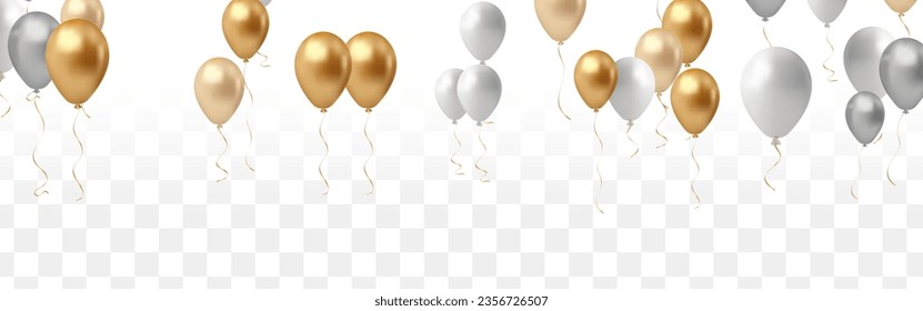 Glossy Happy Birthday Balloons Background Vector Illustration eps10, Balloons isolated on transparent background